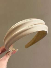 3条/1条装 女士黑白卡其色丝滑缎面宽发带 时尚百搭 高级优雅气质 简约纯色发带 发饰 适合日常出行、休闲聚会、通勤度假 扎马尾辫、编发、盘发、洗脸、沐浴、化妆 搭配服装 可作珠宝头饰配饰，夏季、假日、旅行 - 彩色 - 查看 5