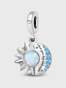 1 pieza Colgante con dije de corazón, mariposa, estrella y abeja en color plateado, adecuado para hacer pulseras y joyería DIY para mujeres - Plateado - Ver 16