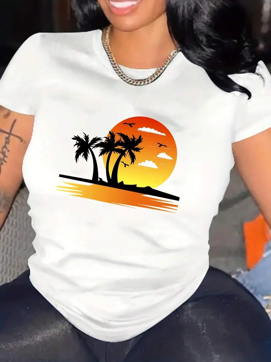 S274 Personalized Printed Casual Short-Sleeved Shirt - White - View 1