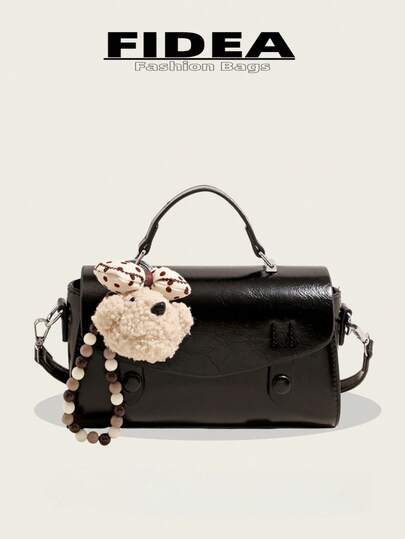 Túi đeo vai thời trang tối giản, thanh lịch, kiểu dáng túi xách nắp gập, chất liệu PU, trang nhã, tinh tế, hình dáng như chiếc gối, đa năng cho các buổi đi chơi, mua sắm và đi làm.