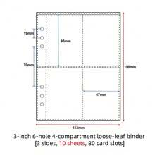 10pcs A5 6-Ring Loose Leaf Refill Pages, High Quality 4-Slot/2-Slot/1-Slot Card Holder Sleeves, 2.5"X3.5" Double-Sided 6-Ring Binder Pockets, A5 Plastic Card Sleeves, Suitable For Idol Photo Cards, Postcards, Trading Cards, Photos, Campus Cards, Access Cards, Office Stationery, Planner, School Supplies, Back To School - A5 - View 9