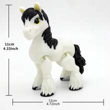3D打印灵活关节小黑马，可爱动物模型，学生减压玩具桌面摆件 - 馬 - 查看 5