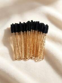 50pcs One-Time Use Eyelash Brush, Spiral Eyebrow Brush, Small Brush, Crystal Rod Eyelash Brush, Beauty And Makeup Tools - Multicolor - View 2
