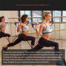 Adjustable Resistance Fitness Rod, Detachable 2-Section Or 3-Section Design, Flexible Non-Slip, Suitable For Women Gym Workout, Yoga And Shaping Training, Gym Workout, Fitness Equipment, Fitness Gear, Fitness Accessories, Portable Yoga Gear, Full Body Workout, Barbell Weight Combination, Home Gym With Ankle Strap - Multicolor - View 5