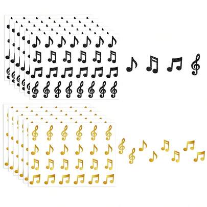 10 Adet Metalik Altın/Siyah Müzik Temalı Çıkartma, Su Geçirmez Dinamik Müzik Aleti Çıkartmaları; Telefon, Su Şişesi, Kaykay, Kendin Yap Dekorasyon, Okul Ödülleri, Zarflar, Dergiler, Telefon Kılıfları, Bardaklar, Bilgisayarlar, Kasklar, Albümler ve Parti Hediyeleri İçin Uygundur.