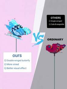 10pcs Butterfly Stakes, Outdoor Garden Decor Vibrant 3D Butterfly Garden Stakes, 3D Colorful Double Wings With Bendable Stick, Artificial Waterproof Butterfly Decorations, Butterflies For Flower Outdoor Indoor - Butterfly Garden Decoration - View 7