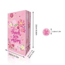 8PCS Mother's Day Paper Gift Bags With Stickers, Pink Floral Treat Bags, Reusable Goodie Bags For Mom Birthday Mother's Day Party Gift Wrapping Supplies - LB283 - View 6