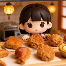 娃娃屋仿真炸雞薯條蛋塔食物玩具 微縮裝飾創意擺件居家生活裝飾 - 顏色 - 查看 8