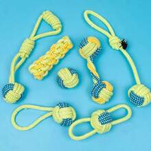 3PCS Hand-Woven Chew Toy For Small Dogs – Durable, Bite-Resistant Golden Hair Bichon Puppy Teething Stick, Anti-Destruction, Home Use, Stress-Relieving Rope Knot Toy. Interactive Training Toy Suitable For Dogs Of All Sizes. Durable Chew Toy That Relieves Boredom And Expends Energy. - Multicolor - View 1