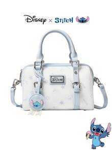 Disney 官方授权 Stitch 联名系列 Charm & Stitch 印花迷你波士顿包 - 卡通印花斜挎包，休闲时尚单肩包，生日礼物 - 彩色 - 查看 4