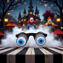 1pc Latest Halloween Party Prank Glasses, Funny Scary Spring Eyeglasses, High-Quality Gift For Birthday, Christmas, New Year, Valentine's Day, Halloween - Multicolor - View 1