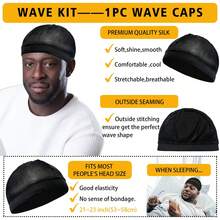 Goiple 7pcs Strong Hold 360 Wave Pomade Kit For Men, Silky Durag & Wave Brushes, Easy Wash Non-Greasy Hair Cream For Deep Layered Waves, Moisture Locking & Silky Shine, Beginner-Friendly Wave Training Set, Salon-Quality, Travel-Friendly, For All Hair Types - Black Wax 7-piece Set - View 7