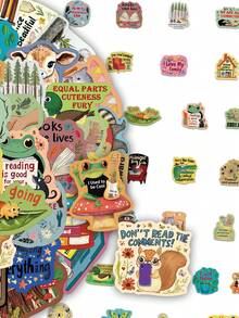 50pcs Creative Cartoon Inspirational Stickers DIY Guitar Luggage Refrigerator Water Bottle Planner Decoration Personalized Laptop Stickers - Multicolor - View 4