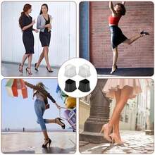 8 Pairs Heel Cap Protectors For High Heel Shoes, 4 Sizes (XX, XS, S, M)- High Heel Protectors, Anti-Slip Noise Reducing Heel Stoppers, Heel Replacement Tips For Stiletto And Pumps Tips, Black & Clear - 8 đôi - Xem 6
