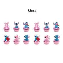 Disney 25 piezas de decoraciones para pasteles en forma de corazón con diseño de Stitch, decoraciones para pasteles para manualidades, fiestas de cumpleaños en casa - Multicolor - Ver 3