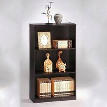 Espresso 3 Shelf Bookcase Wooden Storage Bookshelf Shelves Home Office Organizer - 1 - View 3