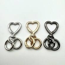 Bộ 1 móc khóa lò xo hình trái tim và vòng chữ O lò xo, móc khóa tiện dụng, kẹp cho chó, phụ kiện ba lô, mặt dây chuyền móc khóa, đầu nối dây đeo túi xách có thể mở, phụ kiện cắm trại leo núi ngoài trời, thích hợp để tự làm dây đeo kẹp cho chó, móc khóa kim loại trang sức, móc khóa túi hình kim loại, móc khóa dây đeo cho chó, quà tặng cho mẹ, cha, tốt nghiệp và giáo viên. - Nhiều màu - Xem 4