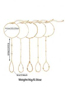 Bộ 5 vòng tay dây mảnh mạ vàng, trang sức phong cách tối giản sang trọng, phù hợp cho đi làm hàng ngày, đi nghỉ mát và dự tiệc tối. - Nhiều màu - Xem 6