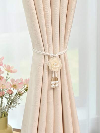 1/2 chiếc dây buộc rèm hình hoa ngọc trai, dây buộc rèm phong cách tối giản hiện đại, phụ kiện trang trí rèm có thể điều chỉnh, dây buộc rèm cho phòng ngủ, phòng khách, ban công.