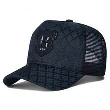 1 Gorra de moda creativa personalizada para hombres y mujeres, gorra de béisbol con estampado digital de la letra R, gorra de red para sombra al aire libre, gorra casual de camión para parejas, gorra decorativa para el uso diario, gorra deportiva para el sol, gorra de monopatín, gorra casual transpirable neutra de malla, para verano, playa, vacaciones - gorra de béisbol de malla con la letra R - Ver 6