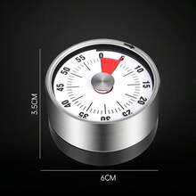1pc Stainless Steel Mechanical Timer, Multi-Function 60 Minute Kitchen Timer - No Electricity Required, Adjustable Cooking Countdown, Suitable For Home And School Use - Multicolor - View 10