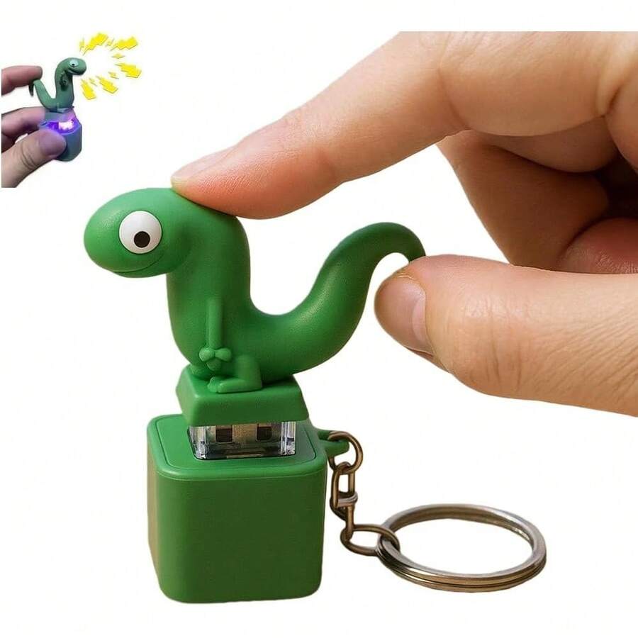 Rechargeable Keychain – Animal Fidget Toy With Sound & Colorful Lights, Anxiety Relief Button Keychain Adults - 1 - View 1