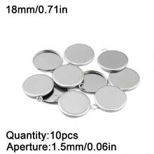 10 piezas de colgante de disco redondo de acero inoxidable, materiales para hacer joyas DIY para collares, dijes, suministros de artesanía con cuentas - Colgante de acero inoxidable para armar uno mismo - Ver 15