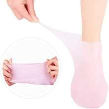 Bộ tất và găng tay silicon tái sử dụng, tất gel mềm mại, co giãn phù hợp cho cả nam và nữ, găng tay chăm sóc chân, dụng cụ chăm sóc tay và chân. - Nhiều màu - Xem 10