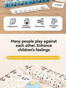 Children's Math Thinking Training Number Operation, Includes Times Table & Addition/Subtraction/Multiplication/Division, With Bells, Tabletop Game For Preschool, Elementary School Students, Cognitive Development Toy - Multicolor - View 9