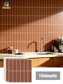 2pcs/10pcs Self-Adhesive Wall Stickers, Waterproof And Heat-Resistant, Removable Panel, Suitable For Living Room, Kitchen Backsplash, Bathroom, Home Decor, Rama Decorative Stickers, Birthday/Graduation Gift, Kitchen Decor - Multicolor - View 26