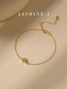 1 chiếc vòng tay bạc S925 đính đá Zirconia hình ngôi sao, vòng tay ngôi sao, vòng tay Zirconia, vòng tay vàng, không gây dị ứng, vòng tay ngôi sao năm cánh nhỏ, tối giản và đa năng, giản dị và thanh lịch, phù hợp cho nữ giới đeo hàng ngày/dự tiệc. - Nhiều màu - Xem 3