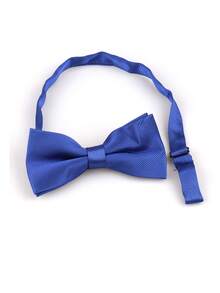 Bộ cà vạt nơ nam cổ điển, màu trơn, thanh lịch, làm từ chất liệu polyester mềm mại, bao gồm cà vạt nơ, khăn cài túi áo và trâm cài áo, hoàn hảo cho các buổi biểu diễn, gặp gỡ bạn bè, đám cưới và các buổi họp mặt. - Xanh đậm - Xem 3