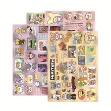 8pcs Miniteen-SEVEN-TEEN Sticker Set, Cute Fan Goods, Rice Ball & Potato Collage Material, Waterproof Stickers, INS Style - Multicolor - View 6