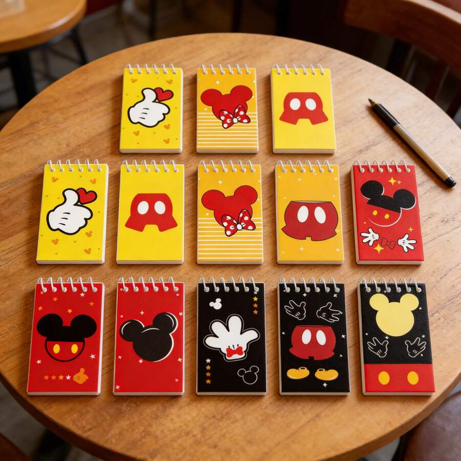 10本雏菊主题笔记本、手册、线圈笔记本，儿童新年礼物派对用品，卡通办公主题日记本、笔记本，适合学生和办公人士使用，返校礼物，生日派对礼物【图案随机发货】 - 均碼 - 查看 1