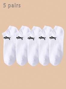 5 đôi/10 đôi tất cổ chân mỏng màu đen trắng dành cho nữ, thích hợp cho mùa xuân và mùa hè, unisex. - Đen và trắng - Xem 8