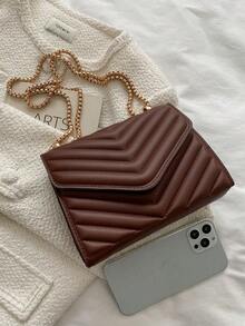 Chain Flap Square Bag QGQN - 棕色 - 查看 2