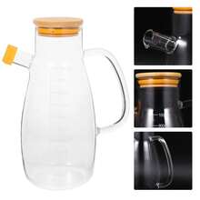 1pc 1000ml Glass Oil Bottle With Handle And Scale, Kitchen Vinegar And Cooking Oil Container, Easy To Pour And Clean, Household Essential, Kitchen Necessity, Kitchen Accessory - View 8