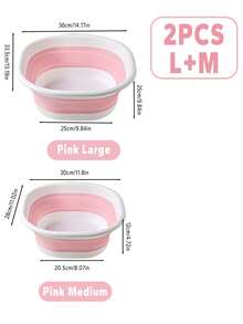 3/2/1件裝 便攜式折疊洗臉盆 大容量加厚塑膠折疊盆，適用返校、居家、宿舍及戶外使用，多功能便攜洗臉盆 - 彩色 - 查看 20