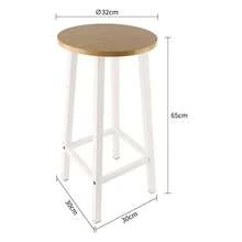 Set Of 2 Wooden Bar Stools Comfortable Warm Premium Quality Kitchen Home Décor - 米色 - 查看 2
