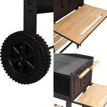 3 Größen Grill / Terrassenwagen Modell / Tragbares Outdoor Faltmodell / Multifunktions-Outdoor-Grill / Mit Seitentisch & Ablage / Terrassenkohlegrill - C - Übersicht 4