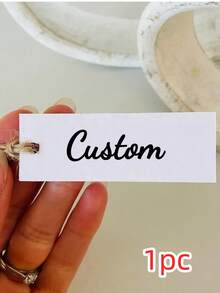 Personalized Gift Tags With Fine Hemp Rope – White & Kraft Paper Hang Tags With Custom Name Text, Gift Packaging Tags Labels With String Gift Rope, For Celebrating With Us, For Birthday, Wedding, Party, Baking Packaging, Dessert Table Decoration - Multicolor - View 13