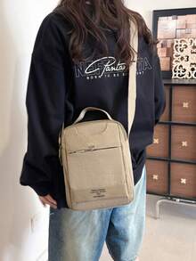 1 chiếc túi đeo chéo vai nam bằng nylon chắc chắn, nhiều ngăn, dung tích lớn, có khóa kéo, kiểu dáng thường ngày, có quai xách, thích hợp cho đi làm và du lịch. - Nhiều màu - Xem 11