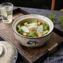 1 pièce Ensemble de bols en céramique de 6,5/8,5 pouces avec couvercle, bol à ramen/riz/pâtes/soupe de style japonais, micro-ondes et lave-vaisselle, convient pour la maison, le restaurant, les fêtes, excellent cadeau pour la fête des pères, la fête des mères, Pâques - Voir 3