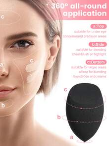 Bộ dụng cụ trang điểm 30 món bao gồm: Bộ 20 cọ trang điểm + 1 túi đựng mỹ phẩm và đồ dùng cá nhân đa năng có khóa kéo chống thấm nước + 4 bông mút trang điểm + 3 bông phấn tam giác + 2 bông rửa mặt, tất cả trong một và thân thiện với người mới bắt đầu | Sẵn sàng mang theo du lịch & Thích hợp làm quà tặng | Hoàn hảo cho người mới bắt đầu/phụ nữ - màu đen - Xem 9