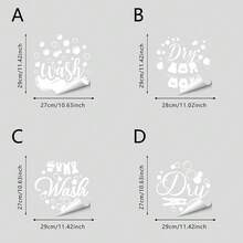 1/4pcs Wall Sticker, Peel And Stick Waterproof, Vinyl Wash Dry Clothesline Decals For Laundry Room, Door, Farmhouse Laundry Wall Decor - Multicolor - View 5