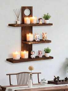 1 Peça Suporte de Exibição de Joias de Madeira Multiníveis, Organizador Decorativo de Estilo Vintage para Colares, Pulseiras, Anéis, Brincos, Fragrâncias, Velas, Acessórios de Mesa - Castanho - Visão 2