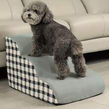 3pcs Pet Dog Foam Stairs, Pet Bed Sofa Climbing Ladder, Washable Non-Slip Pet Furniture, Suitable For Small Dogs & Cats - Grey - View 2