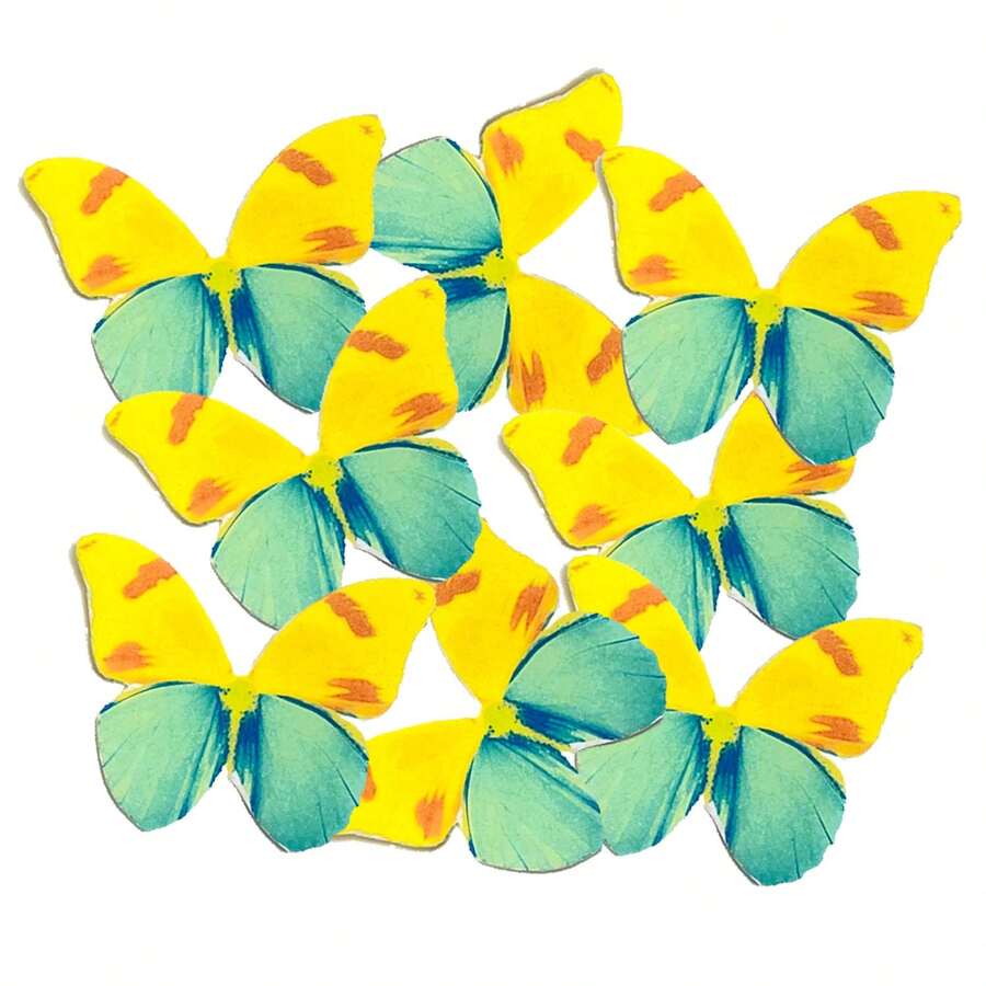38pcs/114pcs Paper Butterfly Cake Decorations For Wedding, Holiday, Birthday Party Desserts, Multicolor Insertable 38pcs