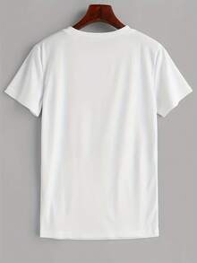 Nueva Camiseta Masculina 2025, Casual, Transpirable, de Secado Rápido, Absorbe la Humedad, Estampado Premium, Cuello Redondo, Microelástica, Holgada, Fácil de Cuidar, Versátil - Blanco - Ver 2