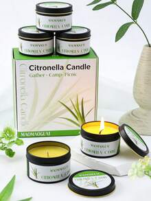 MAOMAOGUAI 2/4 Pcs Citronella Candles, Natural Lemongrass Essential Oil Scented Candles, 80 Hours Long Burning Portable Tin Candles, Smokeless Aromatherapy Candles For Camping, Picnic, Fishing, Patio, Backyard, Indoor Home Decor, Gift Set - one-size - View 10
